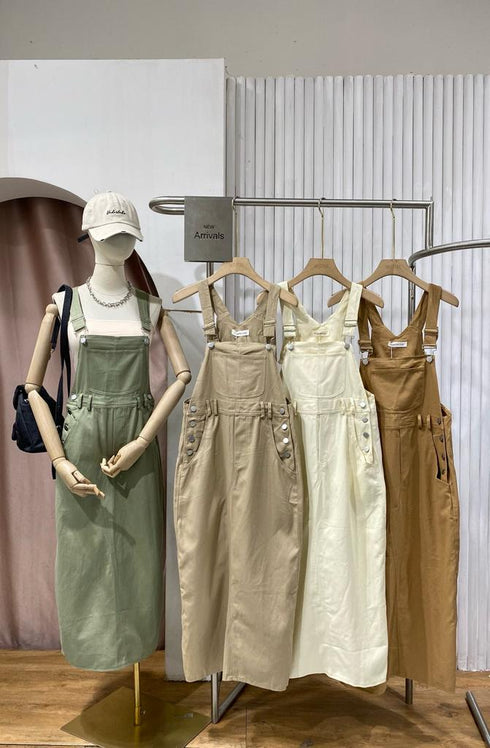 MATINEE Side Buttons Up Deep Pockets Back Slit Dungaree